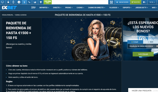 bono 1xbet casino